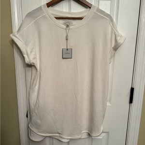 New Cupio Cream shirt Crewneck large Top blouse $50 Anthropologie